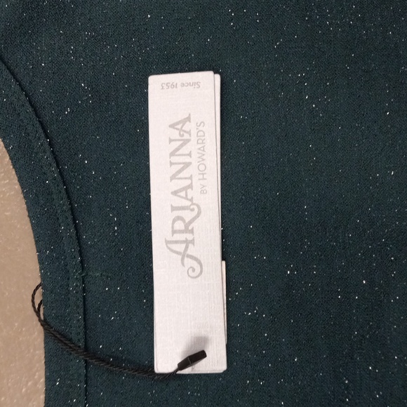 Arianna By Howard's Shimmery Emerald Colored Shirt /Dress With Pockets - Picture 11 of 12